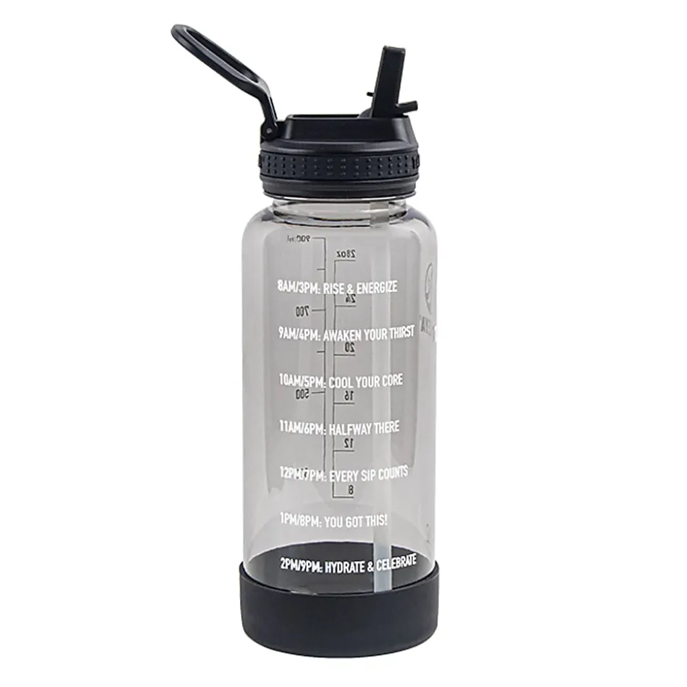 Takeya Tritan™ Motivational Water Bottle, 32 Oz, Stormy Black