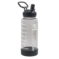Takeya Tritan™ Motivational Water Bottle, 32 Oz, Stormy Black