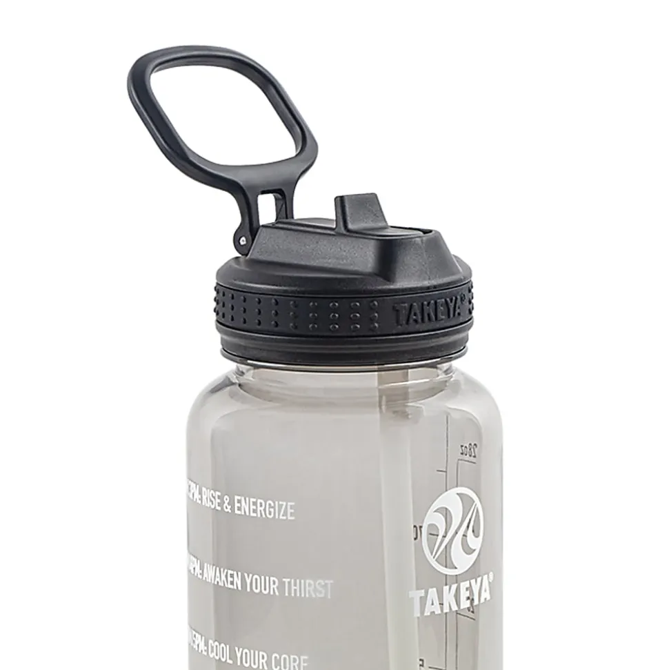 Takeya Tritan™ Motivational Water Bottle, 32 Oz, Stormy Black