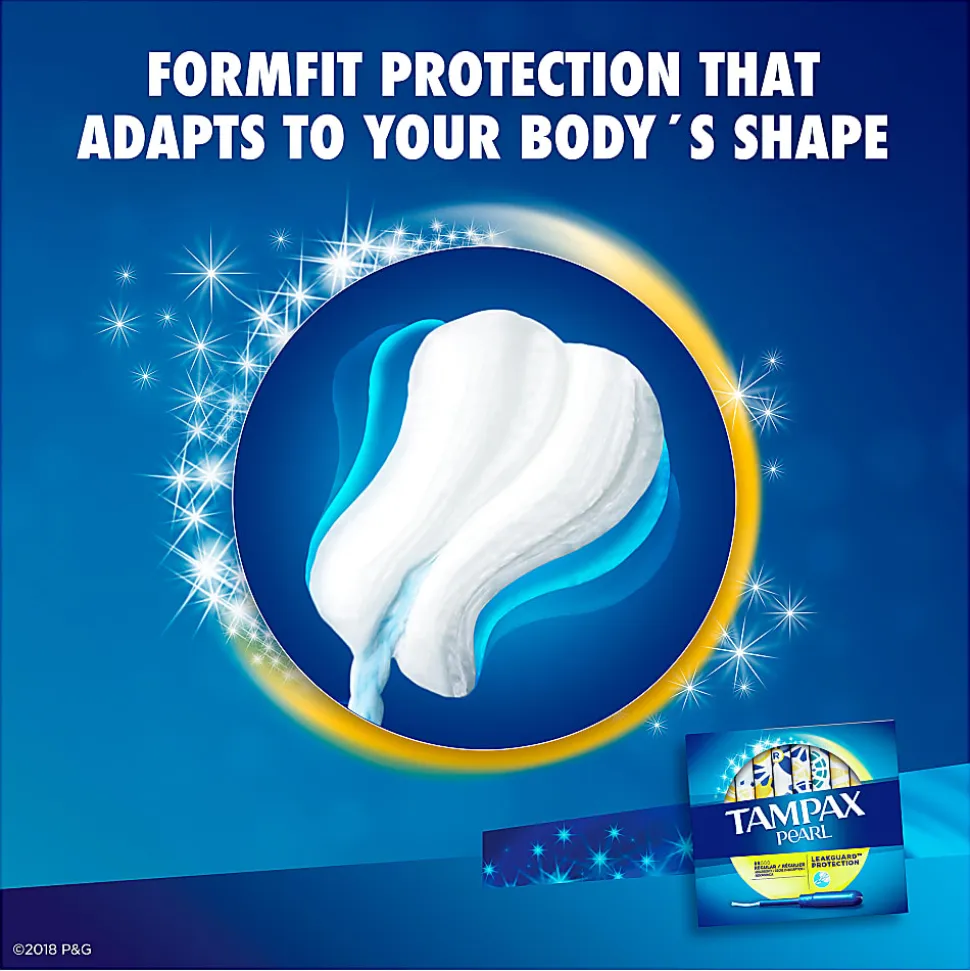 Tampax Pearl Regular Absorbency Tampons, Pack of 96