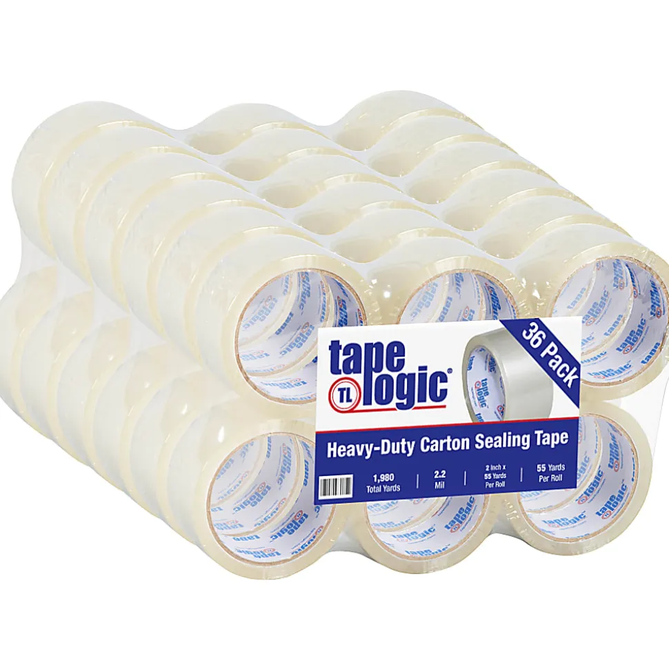 Tape Logic® Acrylic Tape, 3" Core, 2" x 55 Yd., Clear, Pack Of 36