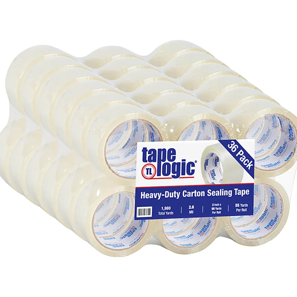Tape Logic® Acrylic Tape, 2.6 Mil, 2" x 55 Yd., Clear, Case Of 36