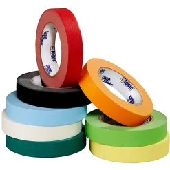 Tape LogicĀ® Color Masking Tape, 3" Core, 0.5" x 180', White, Case Of 12
