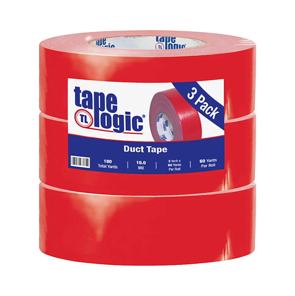 Tape Logic® Duct Tape, 10 Mil, 2" x 60 Yd., Red, Case Of 3