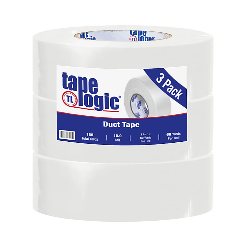 Tape Logic® Duct Tape, 10 Mil, 2" x 60 Yd., White, Case Of 3
