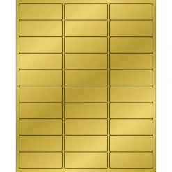 Tape Logic® Foil Labels For Laser Printers, LL210GD, 1" x 2 5/8", Rectangle, Gold, 30 Labels Per Sheet, Case Of 300 Sheets