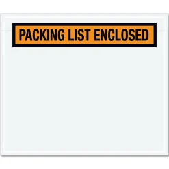Tape Logic® "Packing List Enclosed" Envelopes, Panel Face, 6 1/2" x 5", Orange, Pack Of 1,000