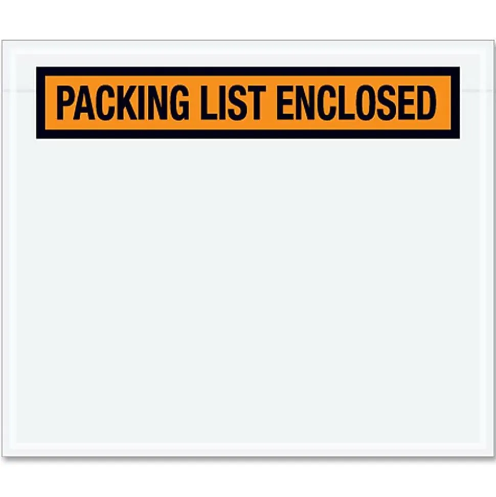 Tape Logic® "Packing List Enclosed" Envelopes, Panel Face, 6 1/2" x 5", Orange, Pack Of 1,000