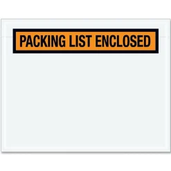 Tape Logic® "Packing List Enclosed" Envelopes, Panel Face, Orange, 7" x 5 1/2", Pack Of 1,000