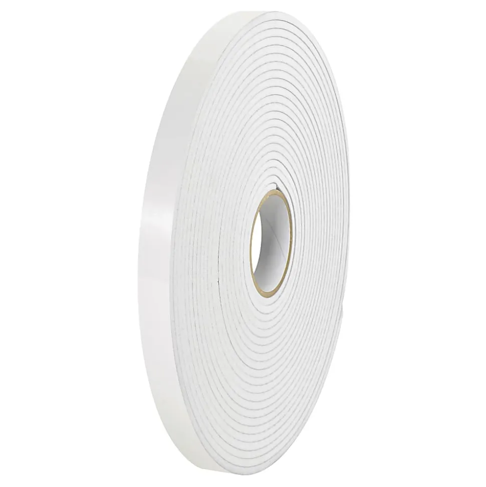 Tape Logic Removable Double-Sided Foam Tape, 1" x 36 Yd., White, Case Of 12 Rolls
