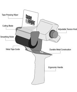 Tape Logic® Top Gun Carton Sealing Tape Dispenser, For 2" Tape, Gray