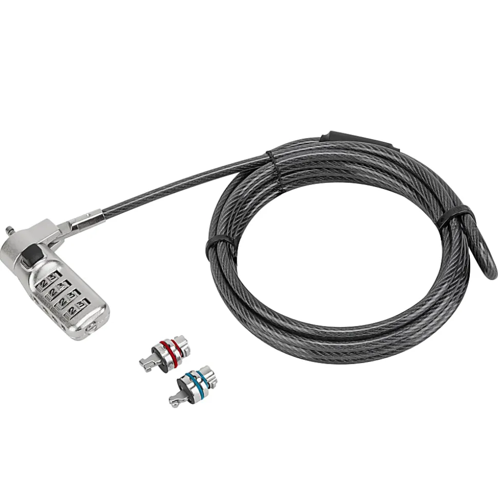Targus® Defcon® 3-In-1 Universal Combo Lock, 6.5', Black, ASP86RGL