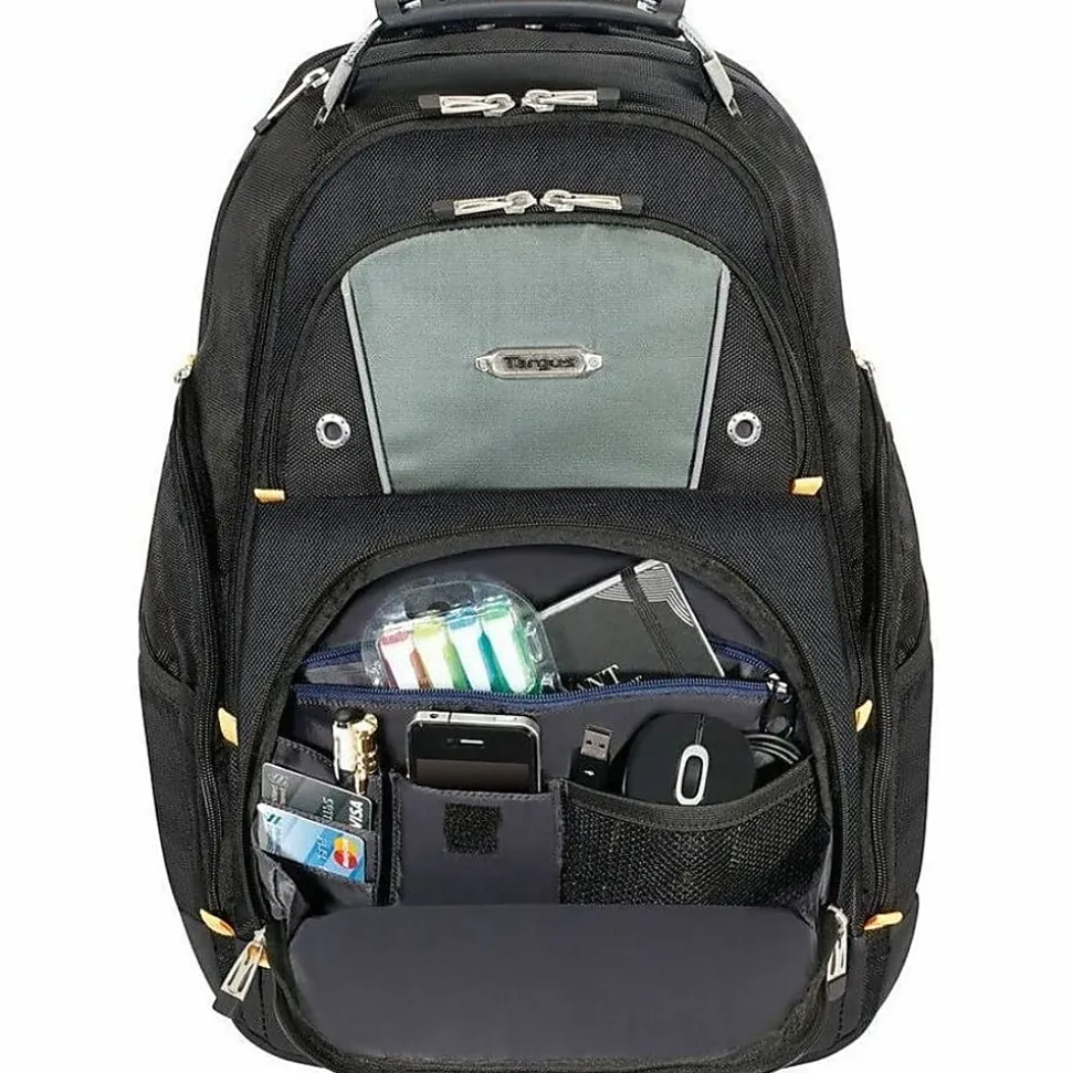 Targus Drifter II TSB239US Rugged Backpack For Up To 17" Laptops, Black/Gray