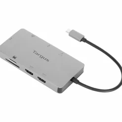 TargusĀ® Dual HDMI⢠4K Docking Station, 5-14āH x 8-3/4āW x 1-13/16āD, Blue, DOCK423TT
