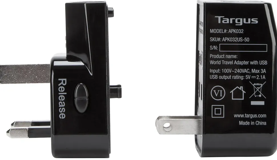Targus® Dual USB Travel Power Adapter, APK032US