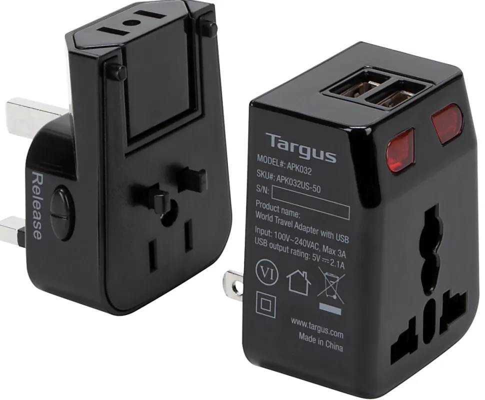 Targus® Dual USB Travel Power Adapter, APK032US