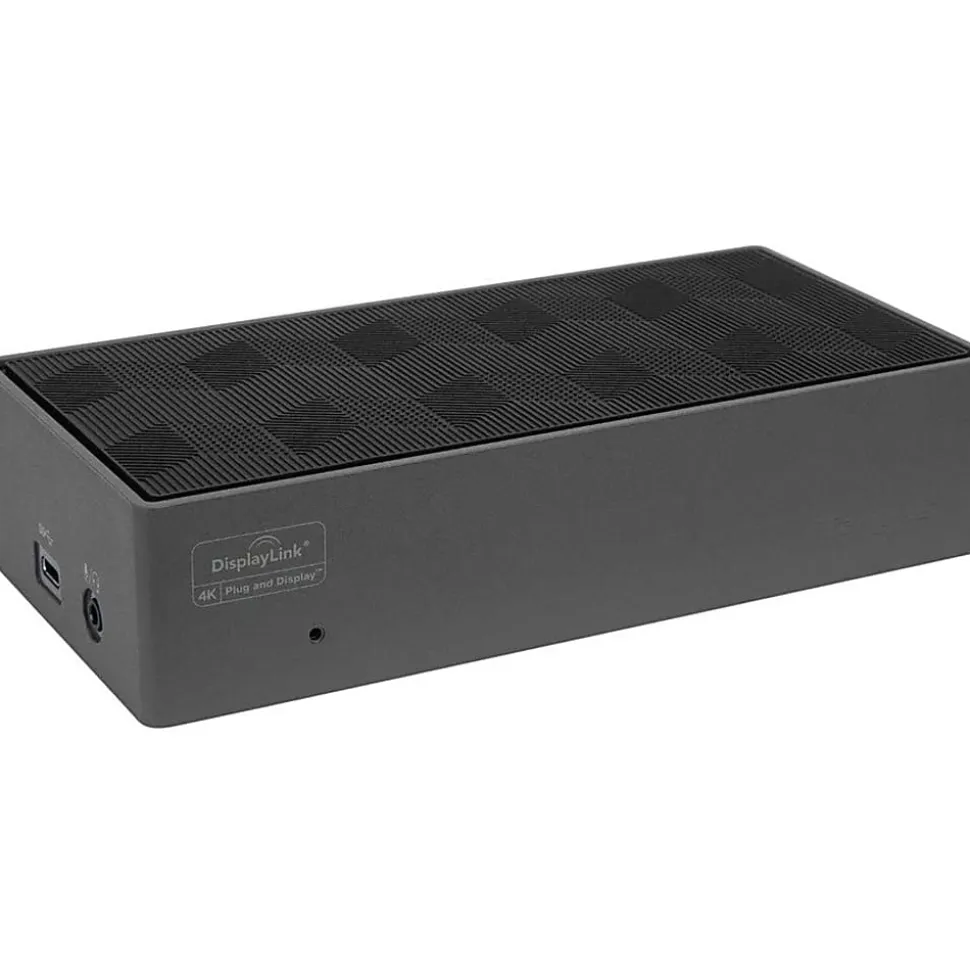 Targus® DV4K Docking Station With 100W Power, 1.6"H x 3.3"W x 6.8"D, Black, DOCK190USZ