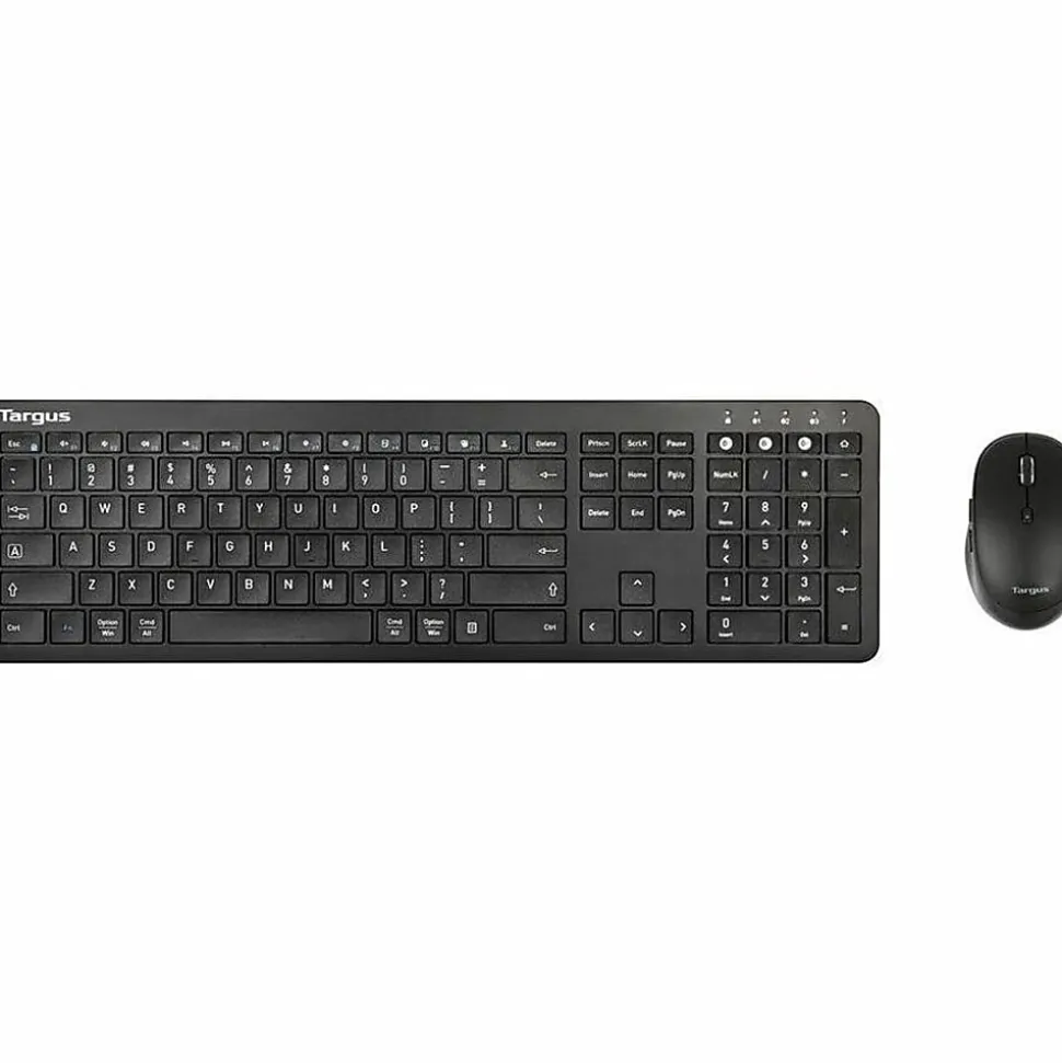 Targus Full-Size Bluetooth Keyboard And Midsize Comfort Antimicrobial Mouse Bundle, Black