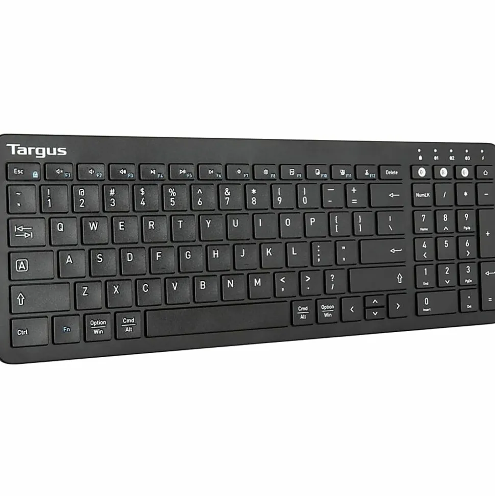 Targus Midsize Bluetooth Keyboard And Midsize Comfort Antimicrobial Mouse Bundle, Black, AKM619AMUS