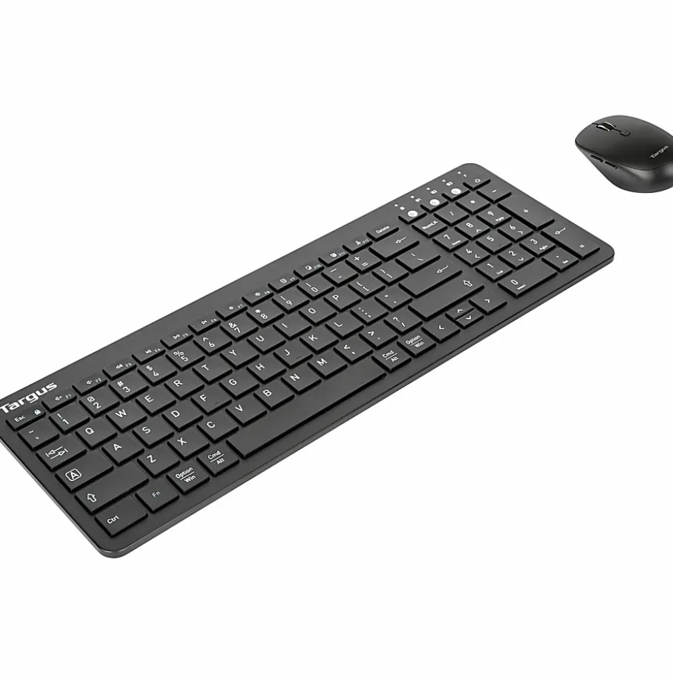 Targus Midsize Bluetooth Keyboard And Midsize Comfort Antimicrobial Mouse Bundle, Black, AKM619AMUS