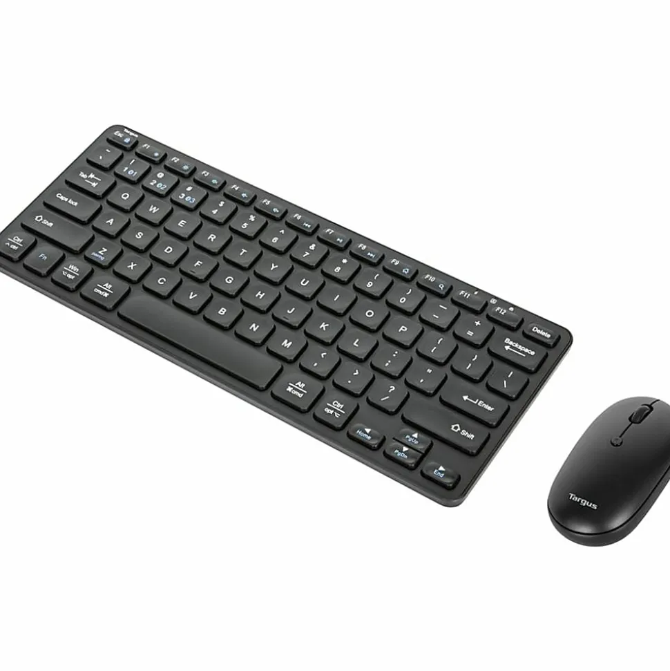 Targus® Multi-Device Wireless Bluetooth 5.1 Keyboard And Mouse Bundle, Compact, Black, AKM620AMUS
