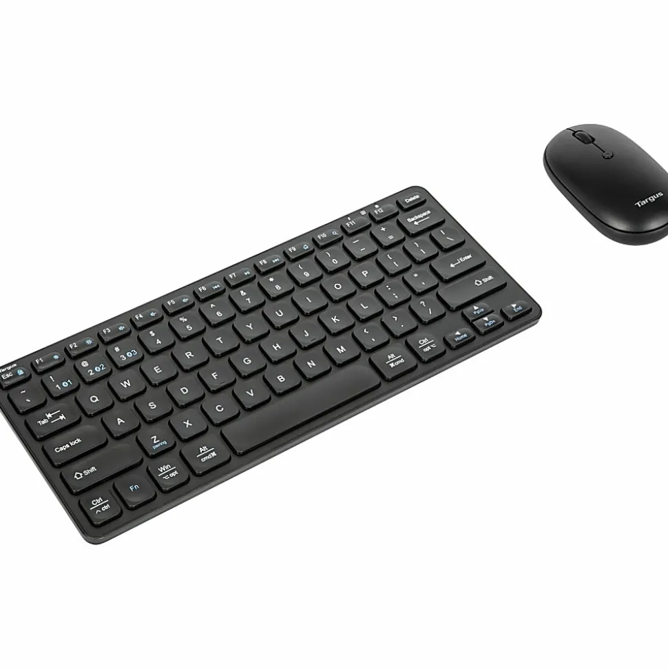 Targus® Multi-Device Wireless Bluetooth 5.1 Keyboard And Mouse Bundle, Compact, Black, AKM620AMUS