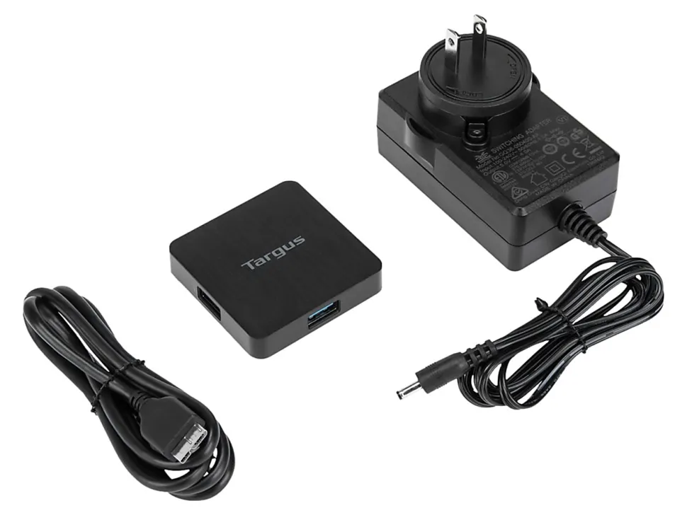 Targus® 4-Port USB 3.0 SuperSpeed™ Hub, 1.3"H x 3.3"W x 0.5"D