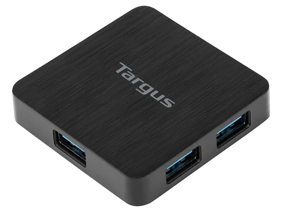 Targus® 4-Port USB 3.0 SuperSpeed™ Hub, 1.3"H x 3.3"W x 0.5"D