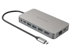 TargusĀ® Sanho HyperDrive Dual 4K HDMI 10-in-1 USB-C Hub, Gray