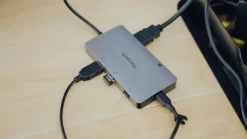 Targus® USB-C Dual HDMI™ Travel Dock, 4-1/2”H x 3”W x 7/8”D, Silver, DSU200TT