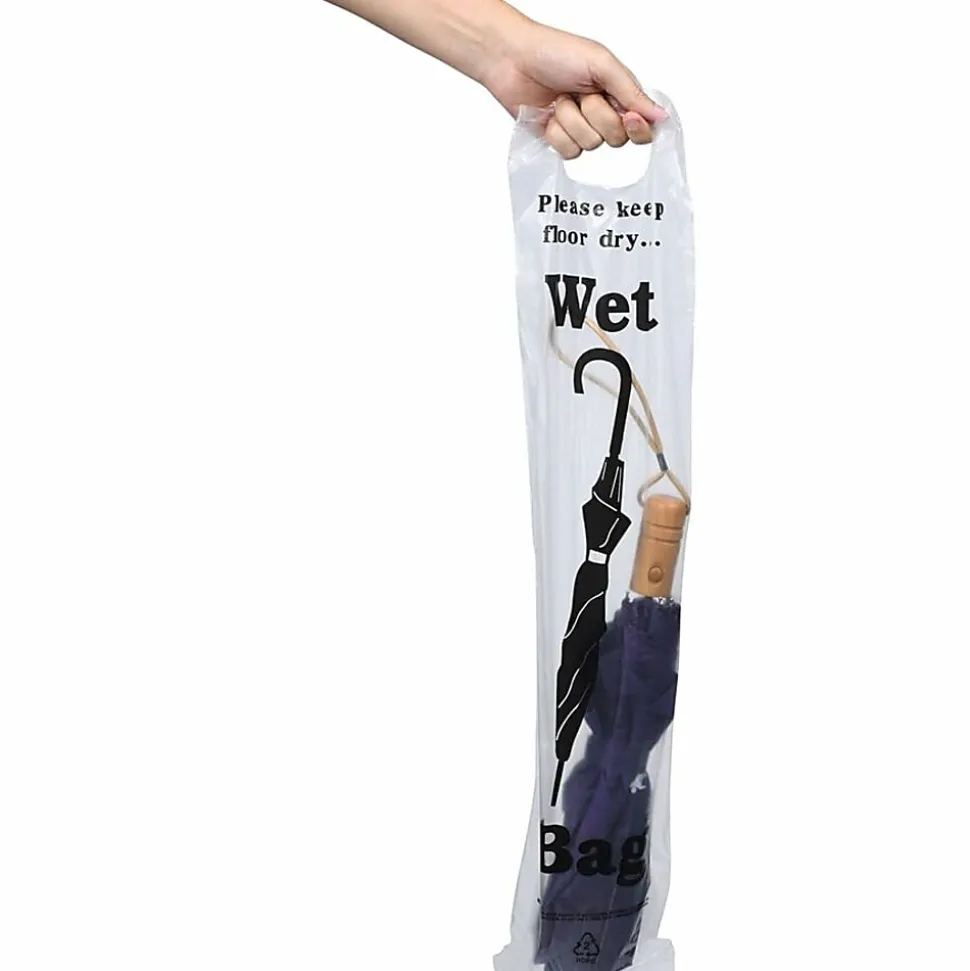 TATCO Umbrella Bags, Black/Clear, Box Of 1,000