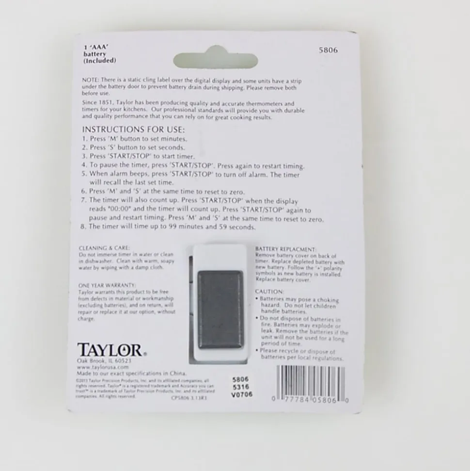 Taylor 5806 Portable Digital Timer