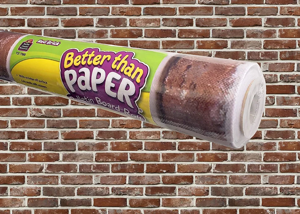 Teacher Created Resources Better Than Paper Bulletin Board Roll, 48" x 12', Red Brick