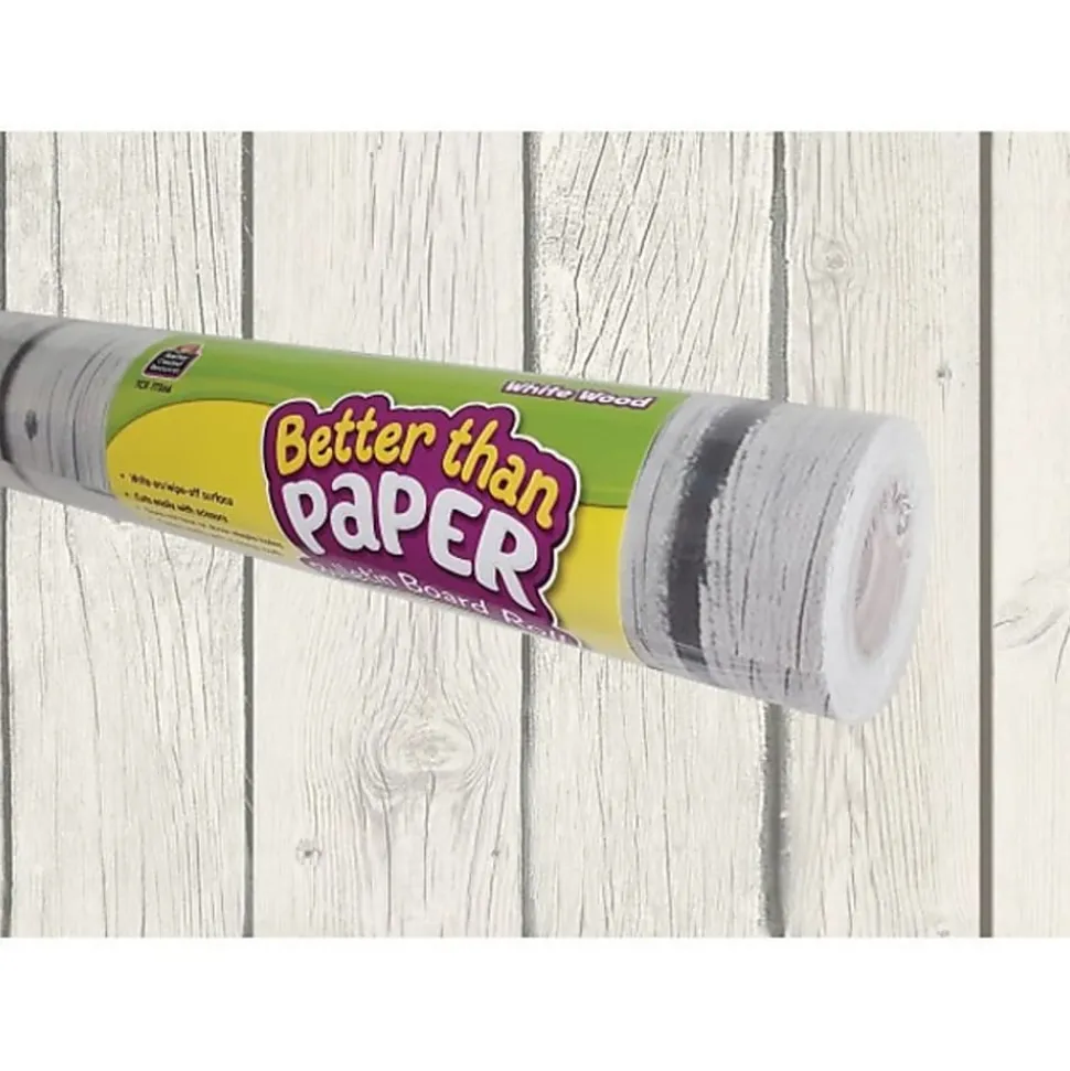 Teacher Created Resources Better Than Paper Bulletin Board Roll, 48" x 12', White Wood