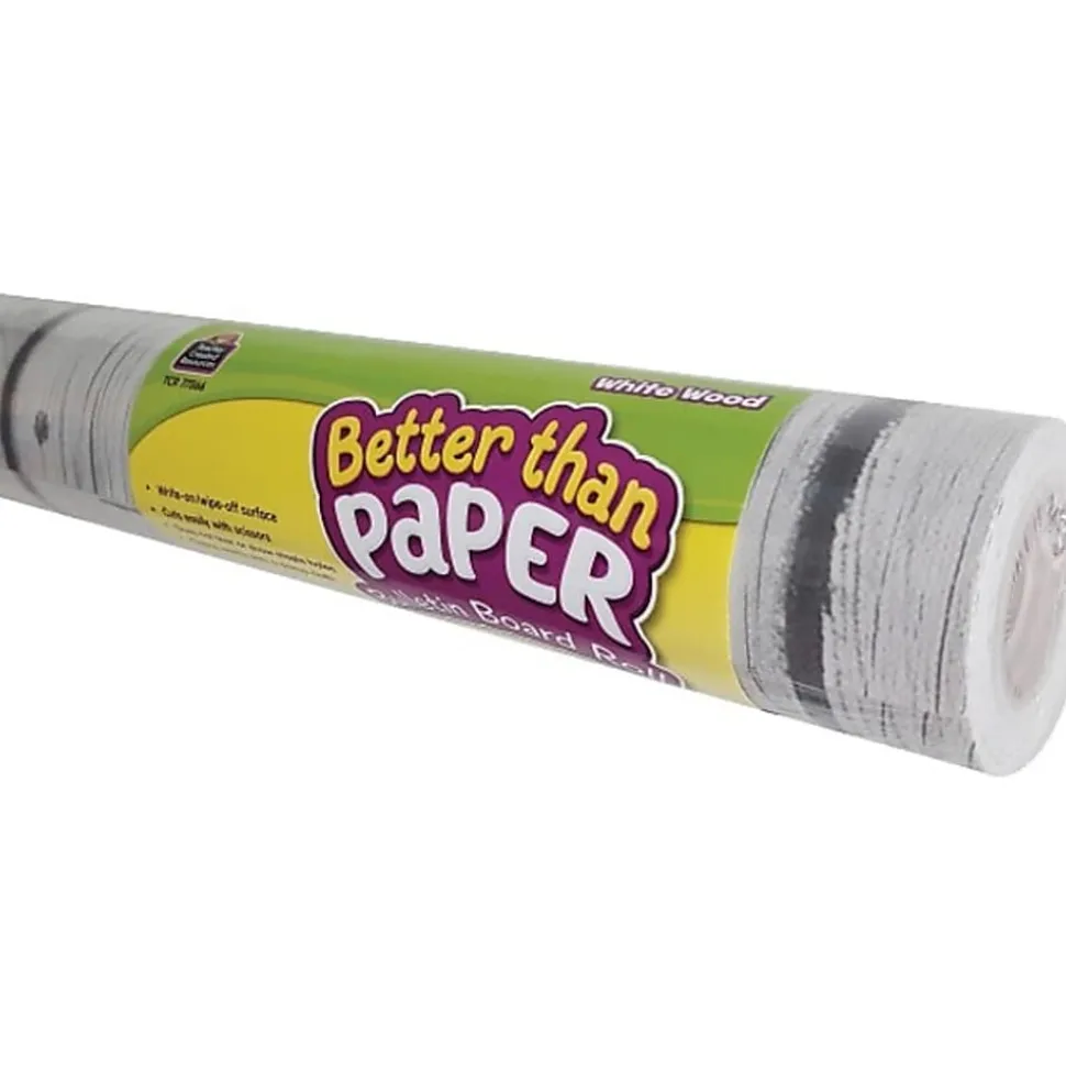 Teacher Created Resources Better Than Paper Bulletin Board Roll, 48" x 12', White Wood