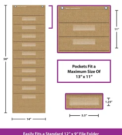 Teacher Created Resources File Storage Pocket Chart With 10 Pockets, 14