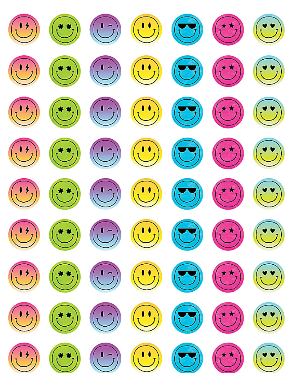 Teacher Created Resources Mini Stickers, Brights 4Ever Smiley Faces, Pack Of 378 Stickers