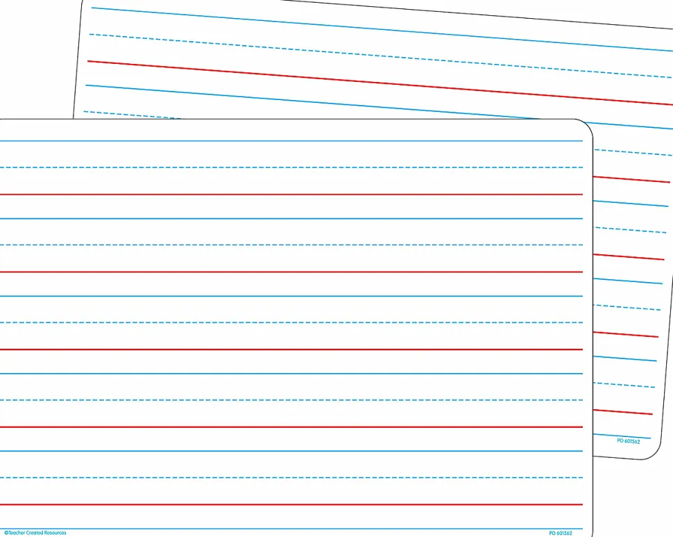 Teacher Created Resources® Non-Magnetic Double-Sided Writing Dry-Erase Boards, 8-1/4" x 11-3/4", White, Pack Of 10 Boards