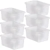 Teacher Created Resources Plastic Storage Bin, Small, Clear, Pack Of 6