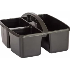 Teacher Created Resources Plastic Storage Caddies, Medium Size, Black, Pack Of 6 Caddies