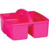 Teacher Created Resources Plastic Storage Caddies, Medium Size, Pink, Pack Of 6 Caddies