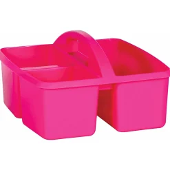 Teacher Created Resources Plastic Storage Caddies, Medium Size, Pink, Pack Of 6 Caddies