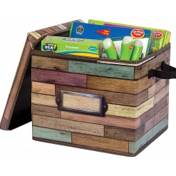 Teacher Created Resources Storage Box With Lid, Medium Size, Brown