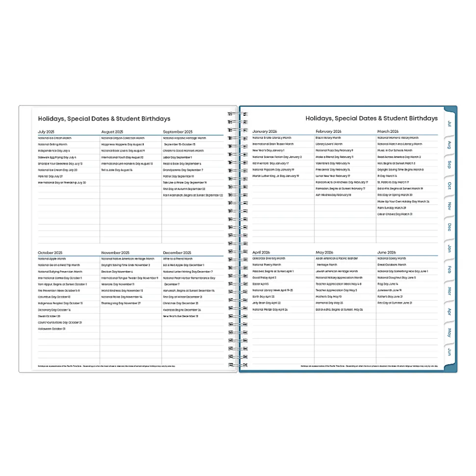 Teacher Lesson Planner BS Ditsy Dapple 8.5x11 AY26–27 W/M