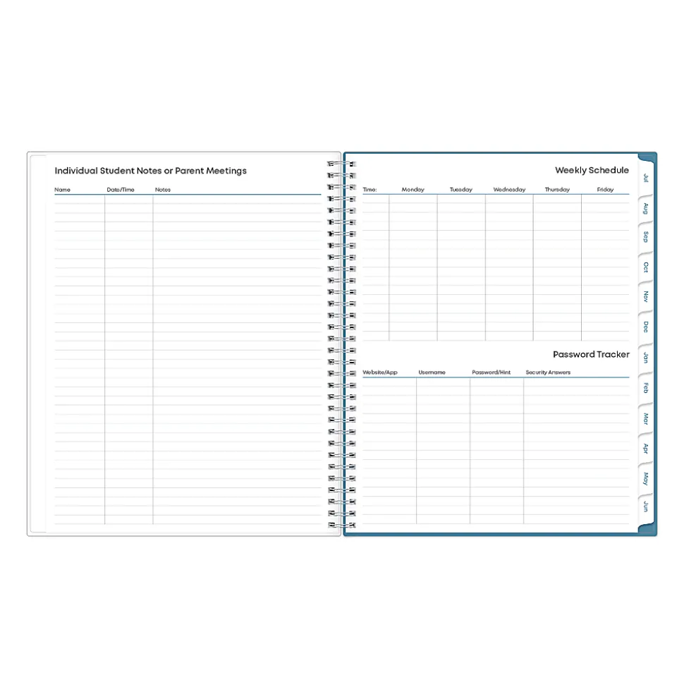 Teacher Lesson Planner BS Ditsy Dapple 8.5x11 AY26–27 W/M