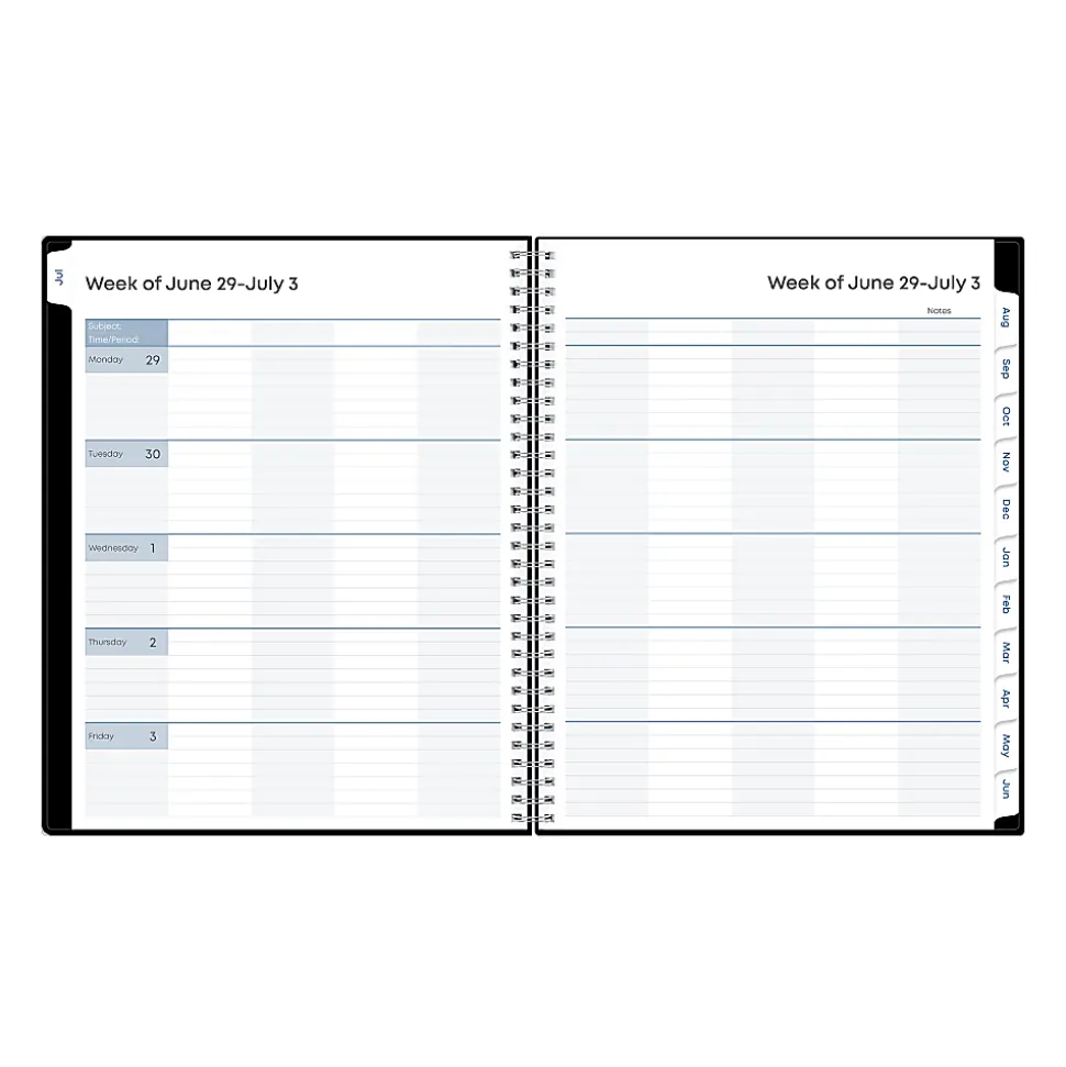 Teacher Lesson Planner BS Solid Black PP 8.5x11 AY26–27 W/M