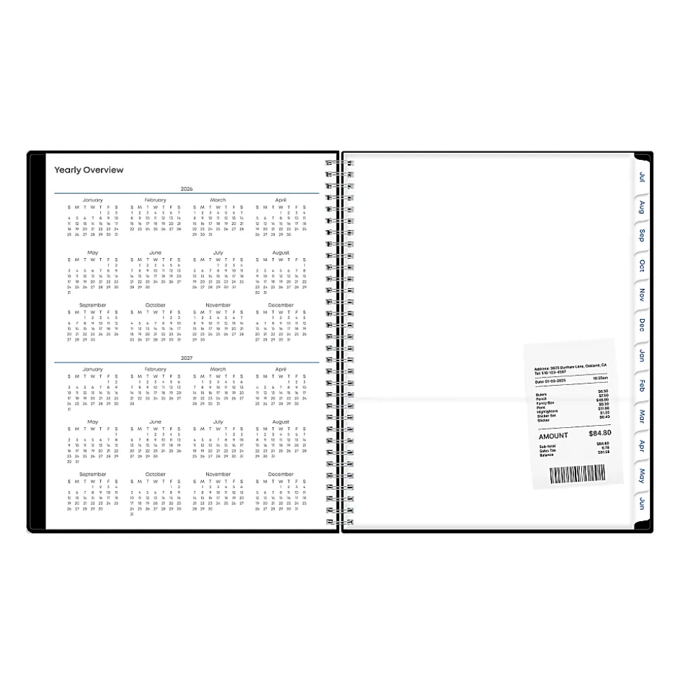 Teacher Lesson Planner BS Solid Black PP 8.5x11 AY26–27 W/M