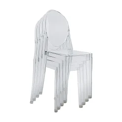 Techni Home Acrylic Ghost Event Stacking Chairs, Clear, Total Qty 4