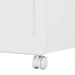 Techni Mobili Collapsible Stackable Plastic File Boxes With Wheels And Lids, Letter Size Paper, 13”L x 16-1/4”W x 12-1/2”H, White, Total Qty 2
