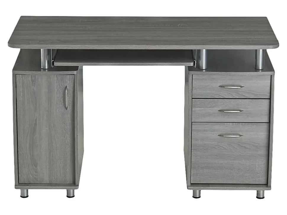 Techni Mobili Complete Workstation 48"W Computer Desk With Storage, Gray